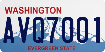 WA license plate AVQ7001