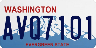 WA license plate AVQ7101