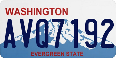 WA license plate AVQ7192