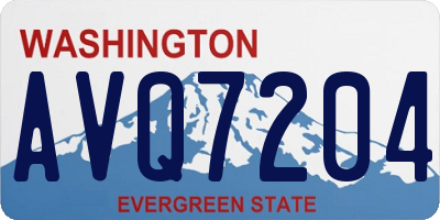 WA license plate AVQ7204