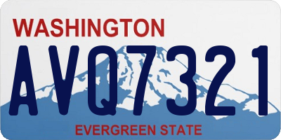 WA license plate AVQ7321