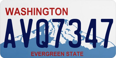 WA license plate AVQ7347