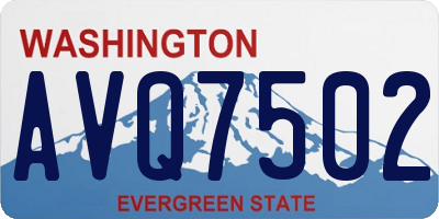 WA license plate AVQ7502