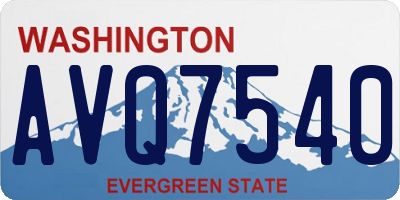 WA license plate AVQ7540
