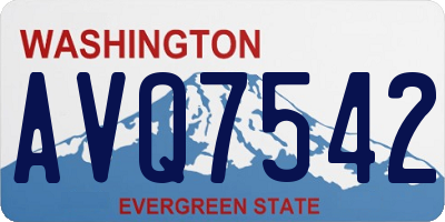 WA license plate AVQ7542