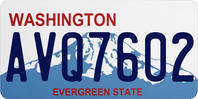 WA license plate AVQ7602