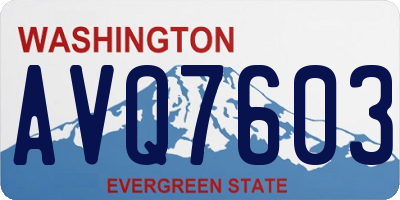 WA license plate AVQ7603