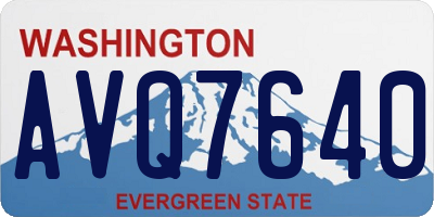 WA license plate AVQ7640