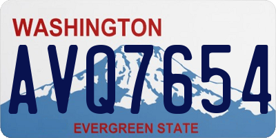 WA license plate AVQ7654