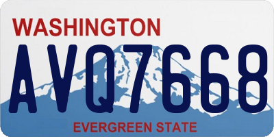 WA license plate AVQ7668