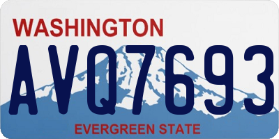 WA license plate AVQ7693