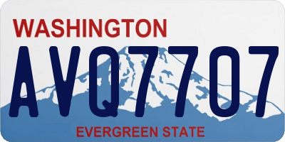 WA license plate AVQ7707