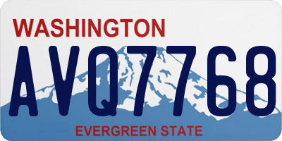WA license plate AVQ7768