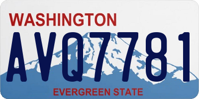 WA license plate AVQ7781