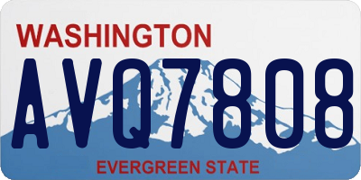 WA license plate AVQ7808