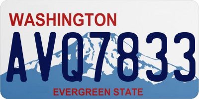 WA license plate AVQ7833