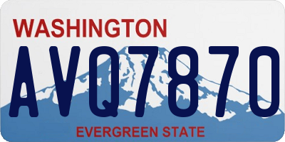 WA license plate AVQ7870