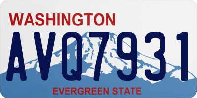 WA license plate AVQ7931