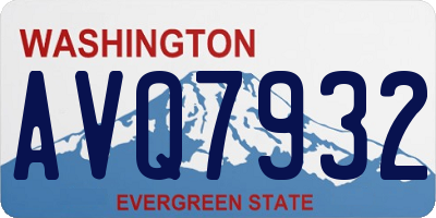 WA license plate AVQ7932