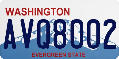WA license plate AVQ8002