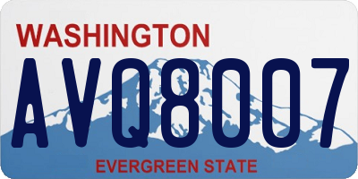 WA license plate AVQ8007