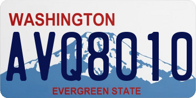 WA license plate AVQ8010