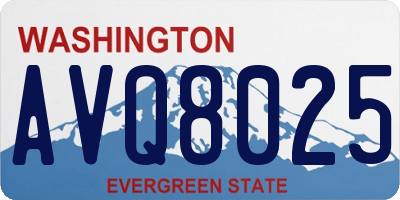 WA license plate AVQ8025