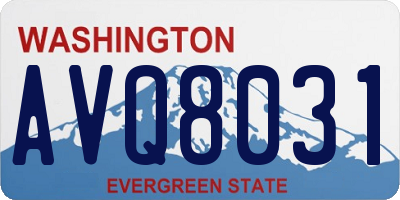 WA license plate AVQ8031