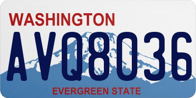 WA license plate AVQ8036