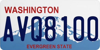 WA license plate AVQ8100