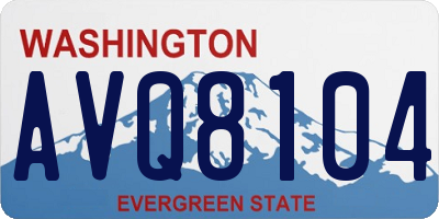 WA license plate AVQ8104