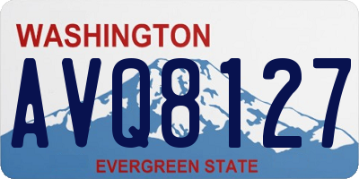 WA license plate AVQ8127