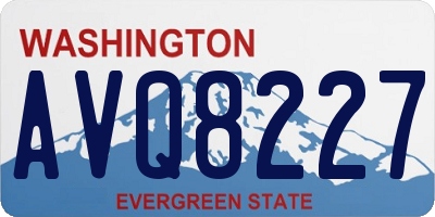 WA license plate AVQ8227