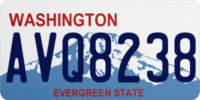 WA license plate AVQ8238