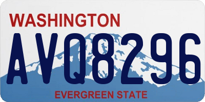 WA license plate AVQ8296