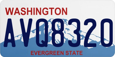 WA license plate AVQ8320