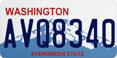 WA license plate AVQ8340