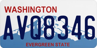WA license plate AVQ8346