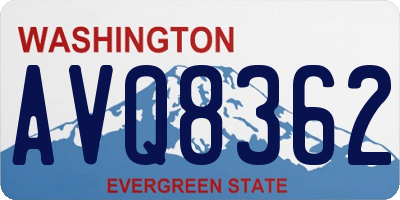 WA license plate AVQ8362