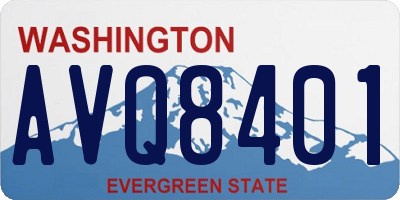 WA license plate AVQ8401