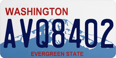 WA license plate AVQ8402