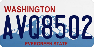 WA license plate AVQ8502
