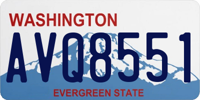 WA license plate AVQ8551