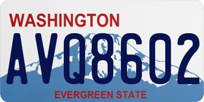 WA license plate AVQ8602