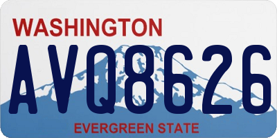 WA license plate AVQ8626