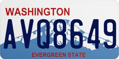 WA license plate AVQ8649