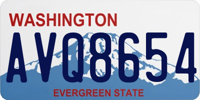 WA license plate AVQ8654