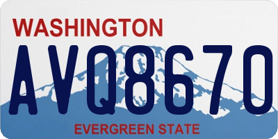 WA license plate AVQ8670