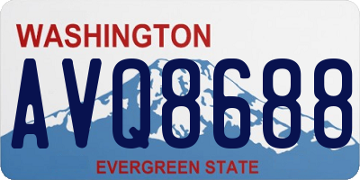 WA license plate AVQ8688