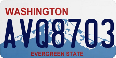 WA license plate AVQ8703